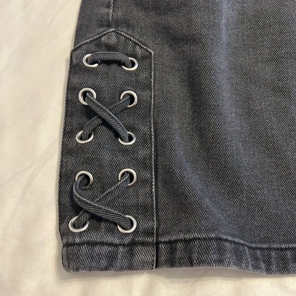 PacSun Dark Gray Mini Skirt with Side Lacing - Picture 4 of 7